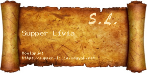Supper Lívia névjegykártya